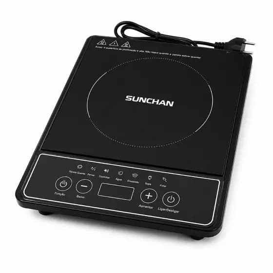 Cooktop Indução 1 Boca 220v Portátil Econômico Painel Touch Para Kitnet Apartamento Cozinha Compacta