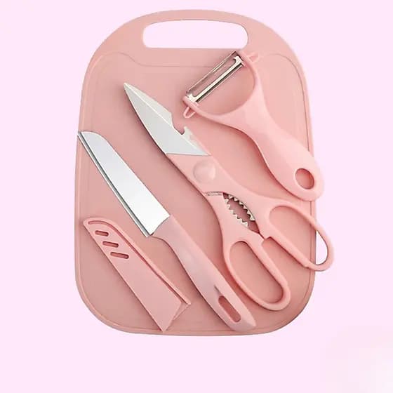 Kit Utensílios de Cozinha 4 Peças Rosa Silicone Antiaderente Espátula Colher Concha Utensílios Culinária
