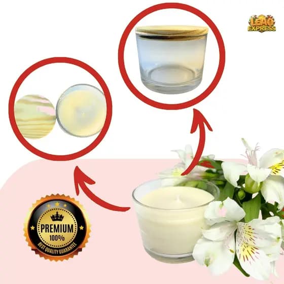 Kit Pote de Vidro com Tampa para Vela 150ml | Porta Vela Aromática | Velas Aromáticas Perfumada
