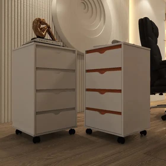 Gaveteiro Organizador Escritório 4 Gavetas FullDecor - Mod.0701 - Cores