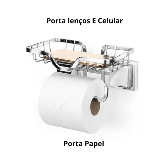 Porta Papel Higiênico Arthi Inox 3m Com Suporte Para Celular