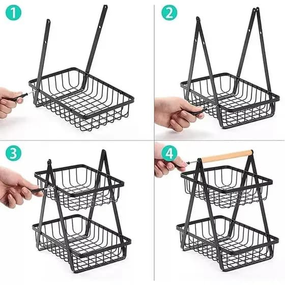 Fruteira Cesto de Mesa Aramado Multiuso Organizador