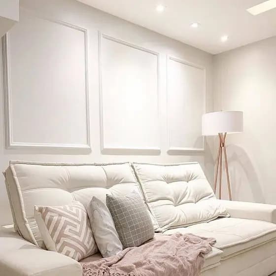 2 Kits Molduras Boiserie Mdf Autocolante-1,20x1,20 Branco