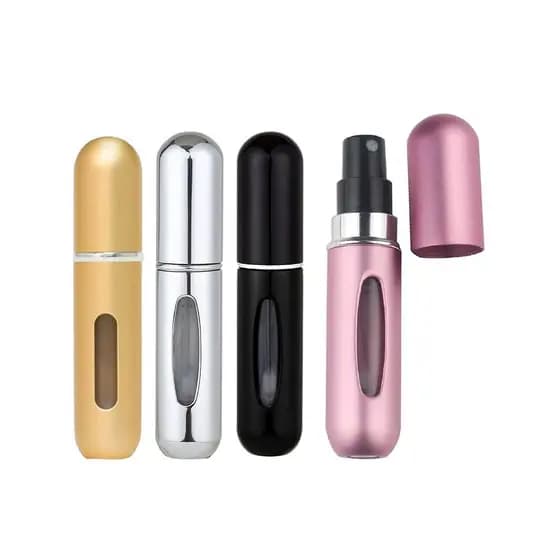 Kit 4un Porta Perfume Mini Borrifador Spray Pulverizador Portátil de 5ml