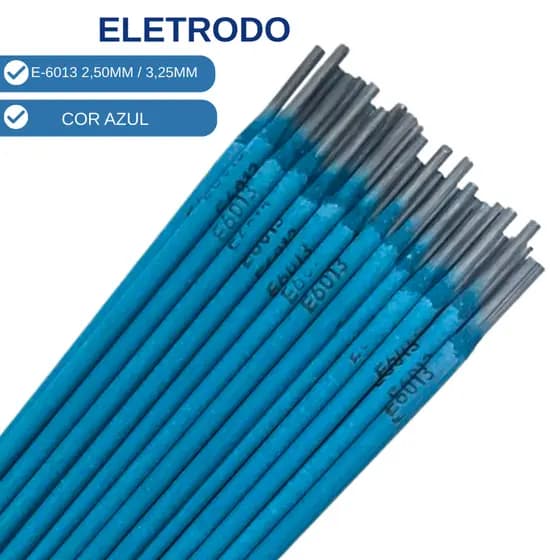 Eletrodo Solda E6013 Serralheiro Profissional Revestido Azul 2,50mm Ou 3,25mm 300g- 500g- 1kg- 2kg- 3kg- 5kg - Goban
