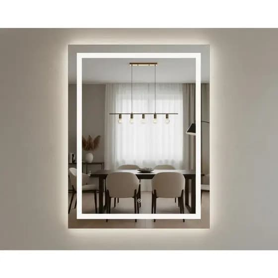 Espelho Com Led Jateado 70x70 Para Maquiagem Penteadeira Quarto/Sala/Banheiro Decorativo Para Parede