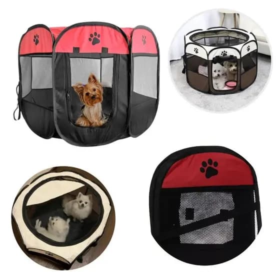 Casinha Cercado Dobrável Portátil Cão Gato Pet Chiqueirinho Proteção Filhotes Viagem Conforto Segurança