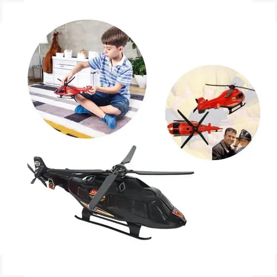 Brinquedo Mini Helicóptero Policial Bombeiro Missão Resgate Emocionantes Diversão Criatividade Aventura Presentes Veículo Dia Das Crianças Infantil Temático Menino