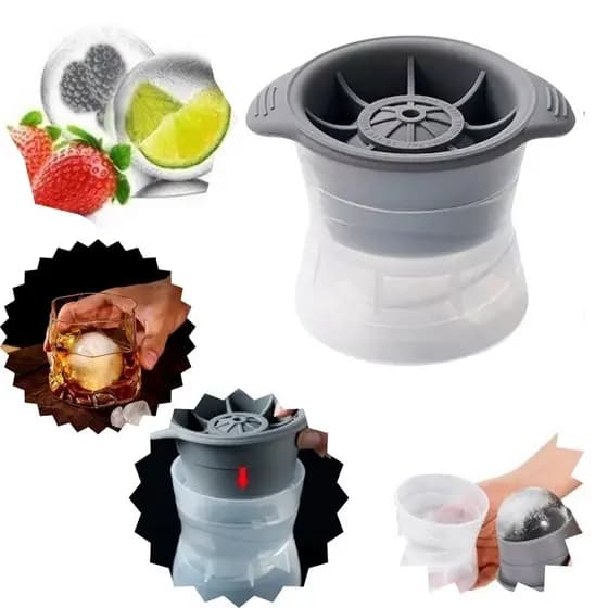 Forma De Silicone Gelo Esfera Bola Grande Bar Whisky Top Redonda Freezer Gin Bebida Criativa Suco