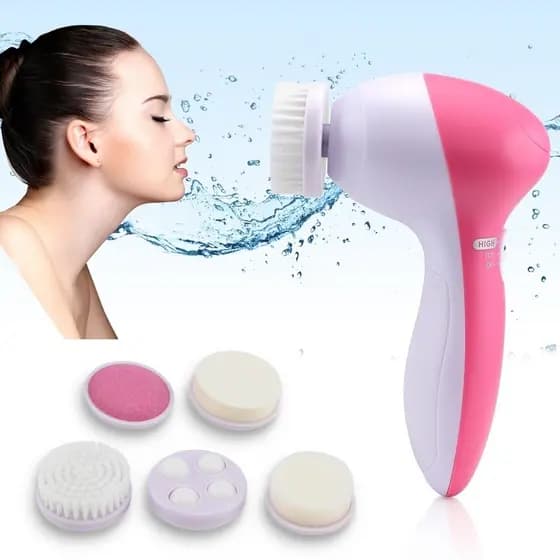 Escova Elétrica 5 em 1 Limpeza Facial Massageadora Esfoliação(Monica Fashion)