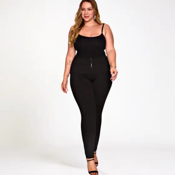 Calça Legging Super Lipo Feminina Legging Plus Size Zero Transparência