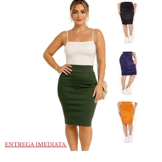 Saia Bengaline Lápis Feminina Evangélica