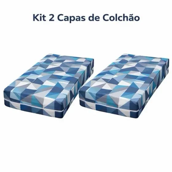 kit 2 capa protetora de colchão solteira com zíper 100% poliéster oferta*