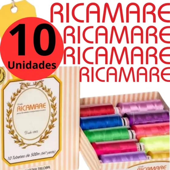 Kit 10 Retros Linha RICAMARE Para Bordado 500m