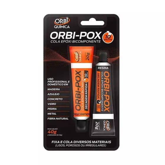 Cola Epóxi Orbi Pox (Araldite) Seca em 10 min - ORBI QUIMICA