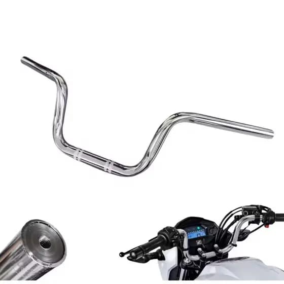 guidão de moto titan/fan 160 com furo cromado