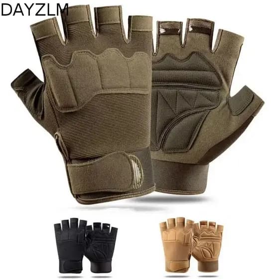 Luvas De Motocicleta DAYZLM , Corrida Antiderrapantes Resistentes Ao Desgaste Vintage De Meio Dedo Sem Dedos