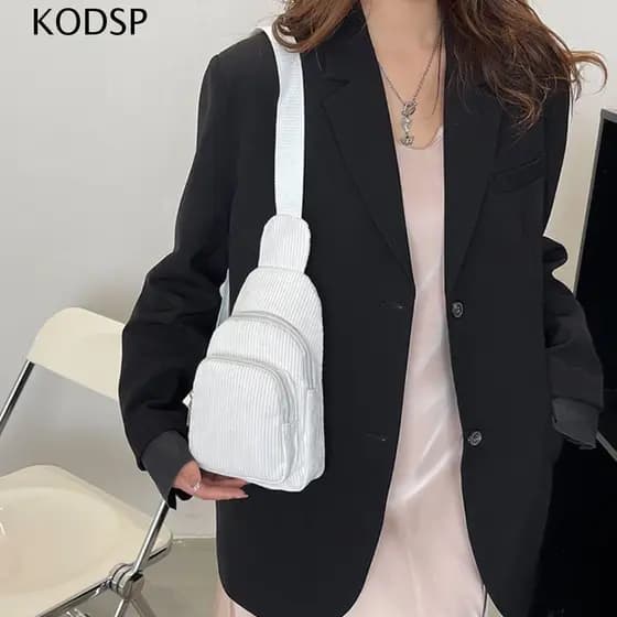 KODSP Corduroy Saco De Peito De , De Cor Sólida Crossbody Ombro Portátil Moedas Cintura Menina