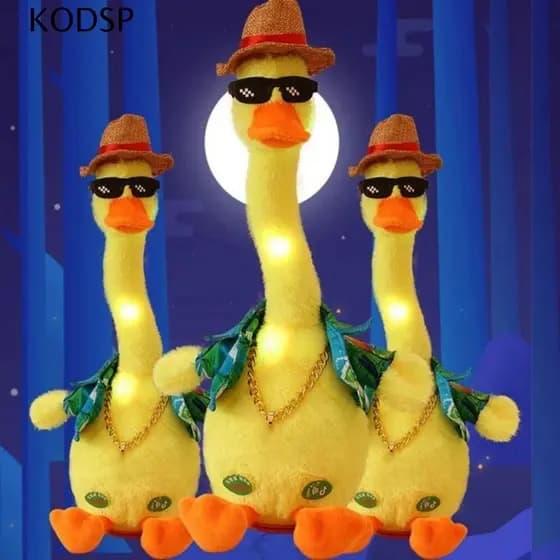 Boneca De Pelúcia De Pato Dançante KODSP , Brinquedo Elétrico De Música Engraçada Cantando Fofo