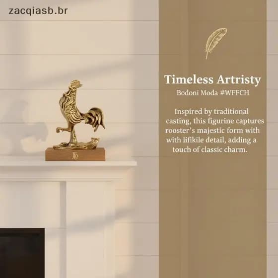 Ornamento De Metal Para Estatueta De Galo ZA Fengshui Trazendo Boa Lu E Amuleto Doméstico