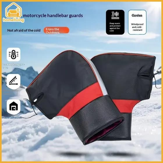 HomeLiving 1 Par Luvas De Guiador Da Motocicleta Muffs Ciclismo De Inverno À Prova Dwaterproof Água Capa Snowmobile E-Bi