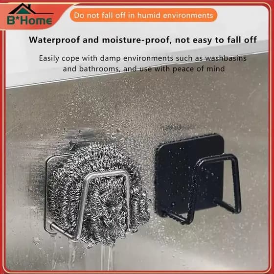 Ganchos De Aço Inoxidável BHTH Sem Necessidade De Perfuração Adesivos Para Pendurar Roupas De Banheiro ~