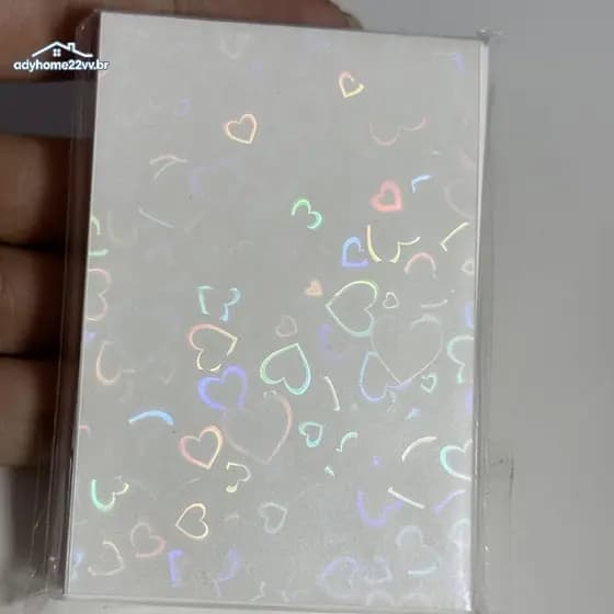 adyhome22vv 50 Peças De Mangas De Cartão Com Brilho De Coração Para Cartões Fotográficos Kpop E Postais Holo br