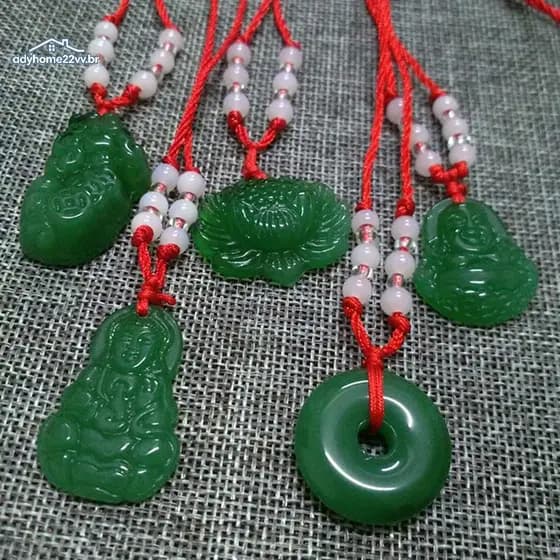adyhome22vv Pingente De Jade Branco Nelace Lotus Guanyin Luy Joias br