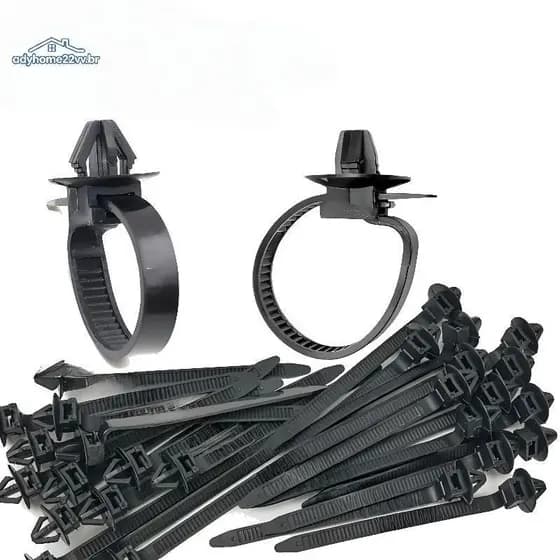 adyhome22vv 20 Pcs Nylon Push Mount Fio Clipes Carro Chicote Fixador Organizador br