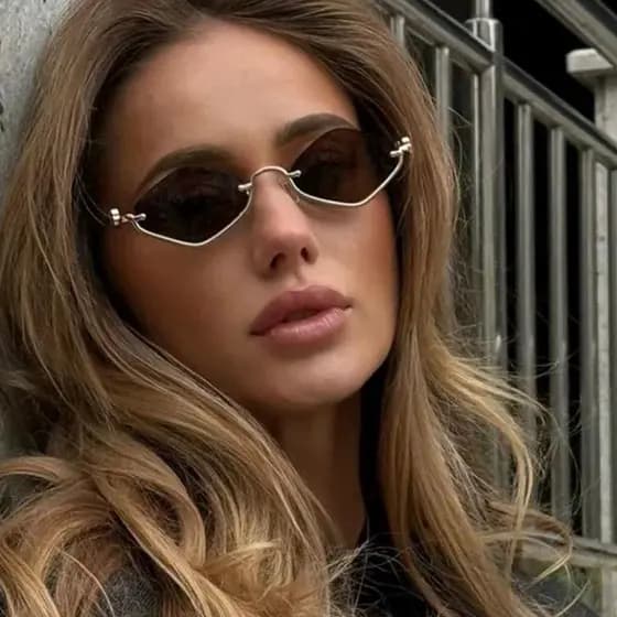 Novo Modelo De Óculos De Sol De Meia Armação Retrô Dourada Resistente A UV Rua Para Homens E Mulheres