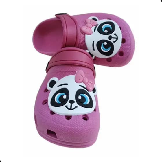Babuche Sandalia Papete Infantil Panda Menina Flexivel croco Piscina Nao Escorrega