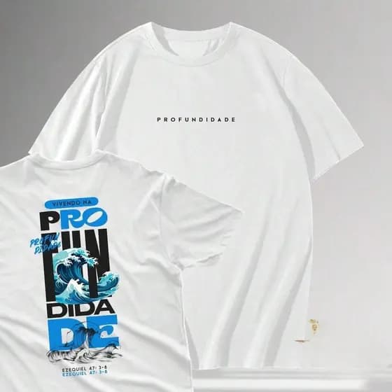 Camiseta Streetwear cristã T-Shirt vivendo na profundidade Ezequiel 47:3-8 camisa 100% algodão