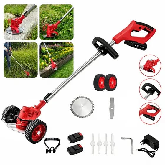 Kit Completo Roçadeira Elétrica 24V: Corte Grama, Galhos e Ervas Daninhas com 9 Acessórios Inclusos