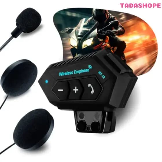 Intercomunicador Moto Bluetooth BT-12 Microfone Hard Mic TADASHOPE