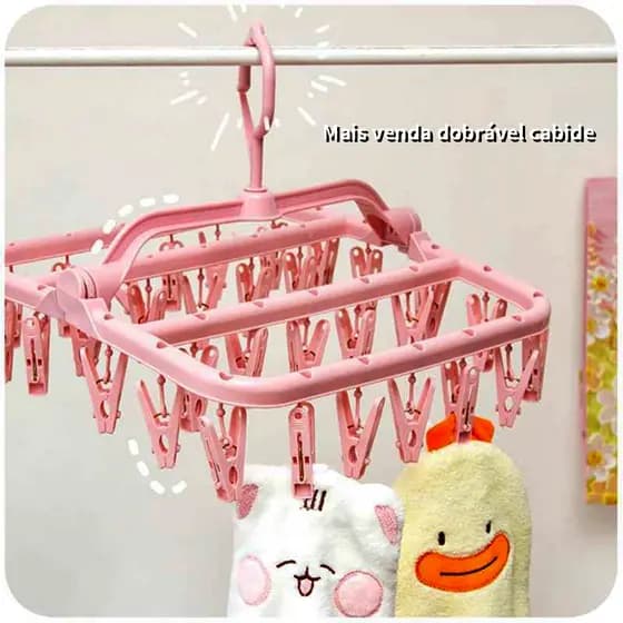 Multiuso Varal roupa íntima, dobrável com 32 prendedores, calcinha, cueca, sutiã, biquíni e meias