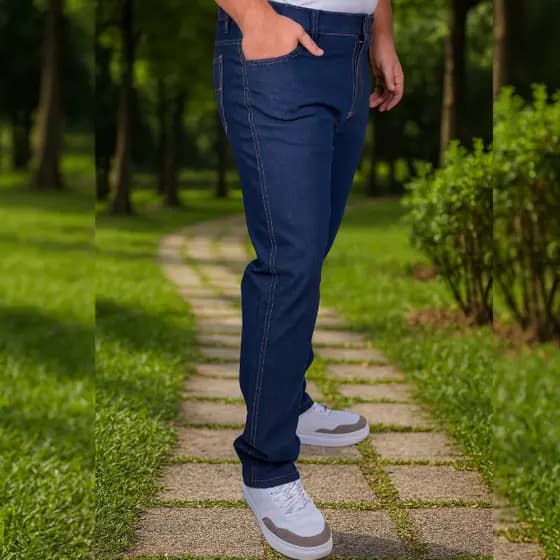 Calça Masculina Jeans Plus Size Tradicional de Trabalho Masculino Com Elastano