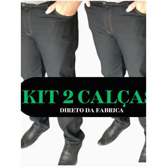 kit 2 Calças Jeans Masculina Trabalho 36 38 40 42 44 46 48 50 52 54 56 Elastano