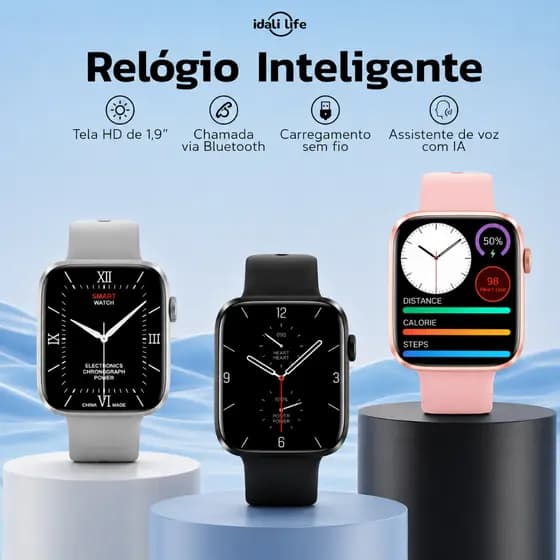 Relógio Smartwatch Com Tela De 1,9 Polegadas Bluetooth À prova D'água Unissex DT101 Idali Life