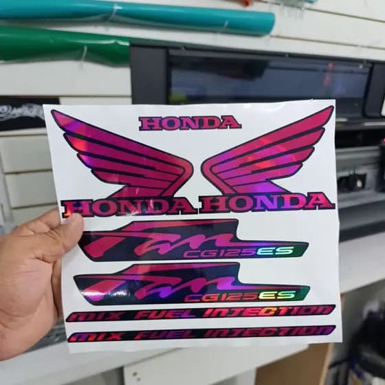 kit de adesivos para moto fan 125 ES mix 2013 efeito camaleão