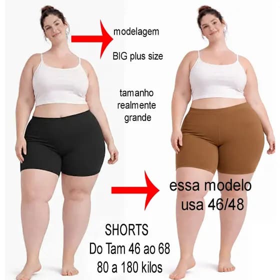 SHORTS Anti Atrito SUPER BIG PLUS SIZE não ASSADURA Anaguá lycra do Tam 46 ao 68