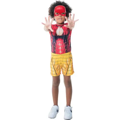 Kit Fantasia Infantil Heroi Homem Ferro Tamanho GG Fantasia Completa Criança
