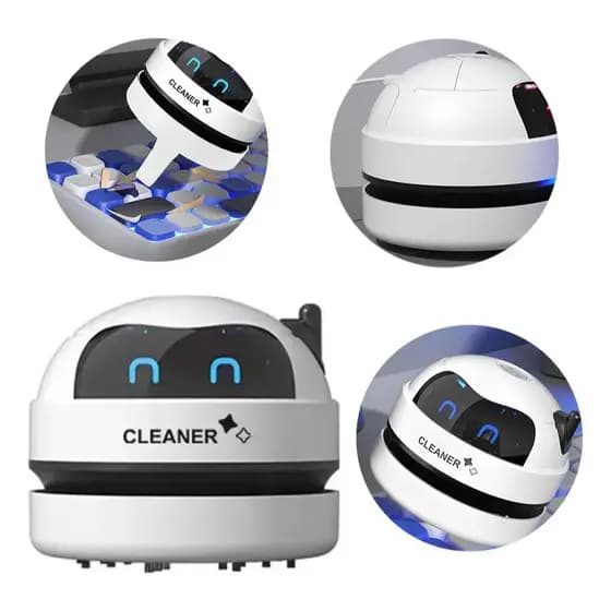NOVO- Robo Automatico Mini Aspirador De Mesa Limpador Pó Teclado Migalhas Qaulidade Mini Aspirador Mesa, Teclado, Mouse