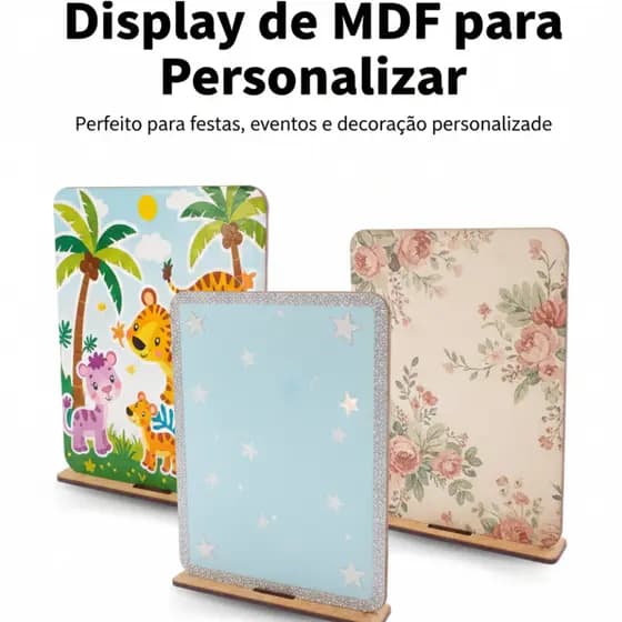 Kit Display MDF 10x15 Para Personalizar Adesivar Pintar Decoração Artesanato e Eventos Lembrancinha de Festa