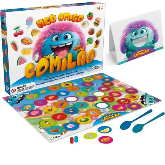 Jogo Meu Amigo Comilão Brinquedo Comidinha Frutas Hambúrguer Pizza Educativo