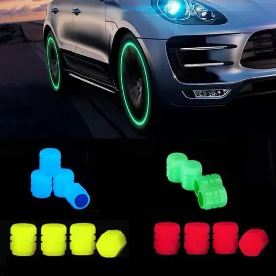 Kit 4 Pcs Tampas Válvulas Pneu da Roda Estilo Fluorescente Carro Automóveis Capa Acessórios Motocicleta Auto Peça Carpei