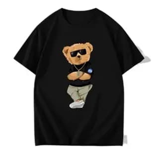 Camiseta Urso Unissex Algodão oliéster Masculina 30.1 Estampada lmprimir peruano Básica Original % coelho