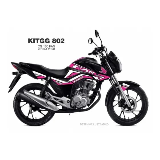 Kit Adesivos Tanque Moto Honda Cg Fan 160 2018 2019 2020