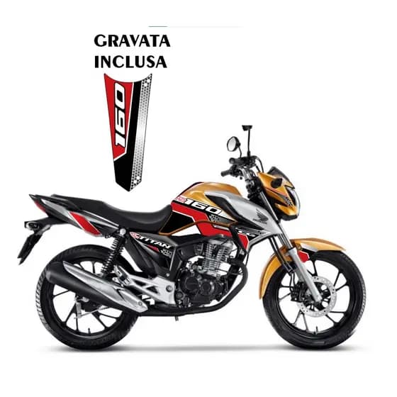Kit Adesivo Completo Personalização Honda CG Titan 160 2022 Preto e Vermelho