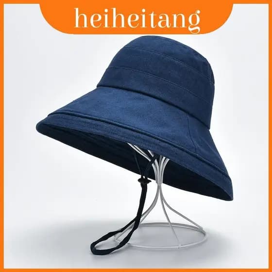 Chapéu De Sol Casual De Aba Larga Para Mulheres , Algodão , Linho , Guarda-Uv , Boné De Praia Dobrável