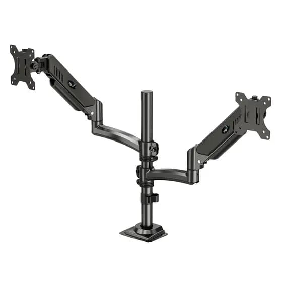Suporte Ergonômico Tipo Torre, de Mesa, para 2 Monitores 17 a 35", Pistão a Gás, Preto, FH160L, ELG